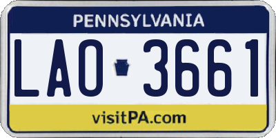 PA license plate LAO3661