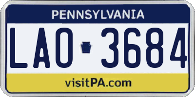PA license plate LAO3684