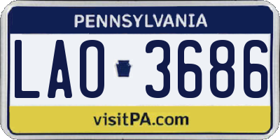 PA license plate LAO3686