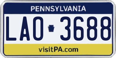 PA license plate LAO3688