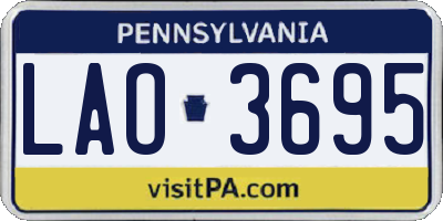 PA license plate LAO3695