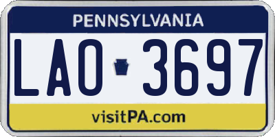 PA license plate LAO3697