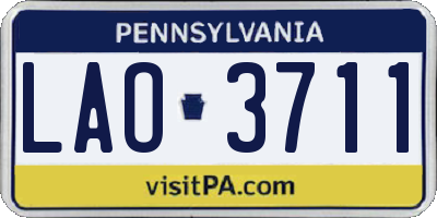 PA license plate LAO3711