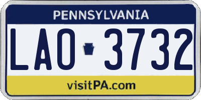 PA license plate LAO3732