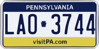 PA license plate LAO3744