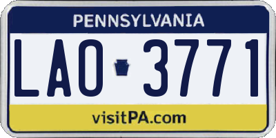 PA license plate LAO3771
