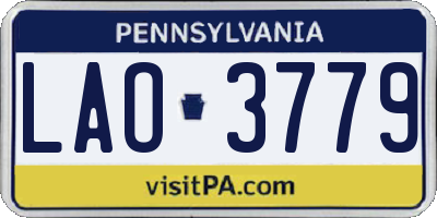 PA license plate LAO3779
