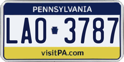 PA license plate LAO3787