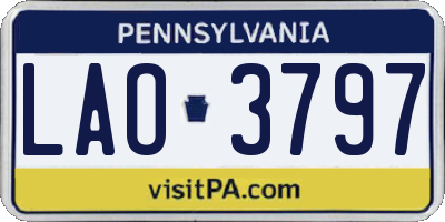 PA license plate LAO3797