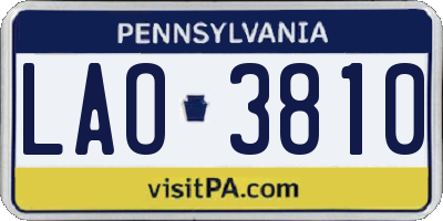 PA license plate LAO3810