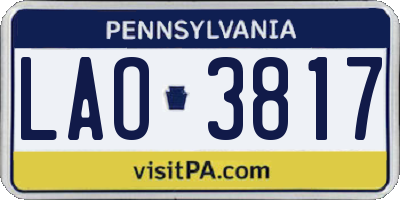 PA license plate LAO3817