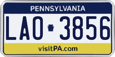 PA license plate LAO3856