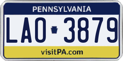 PA license plate LAO3879
