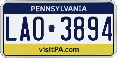 PA license plate LAO3894