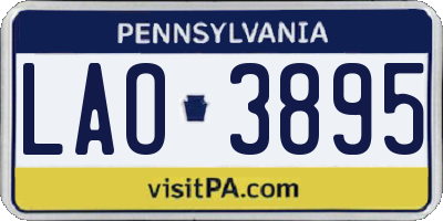 PA license plate LAO3895