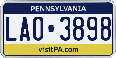 PA license plate LAO3898