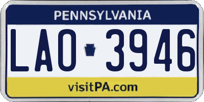 PA license plate LAO3946
