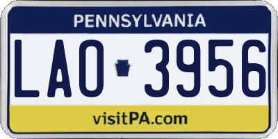 PA license plate LAO3956