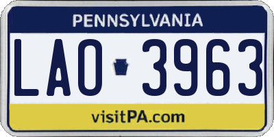 PA license plate LAO3963