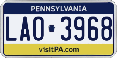 PA license plate LAO3968