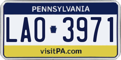 PA license plate LAO3971