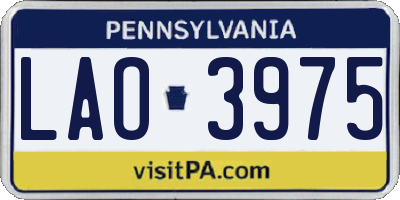 PA license plate LAO3975