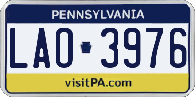 PA license plate LAO3976