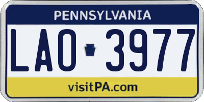 PA license plate LAO3977