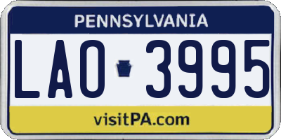 PA license plate LAO3995