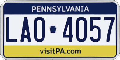 PA license plate LAO4057