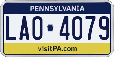 PA license plate LAO4079