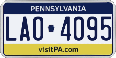 PA license plate LAO4095