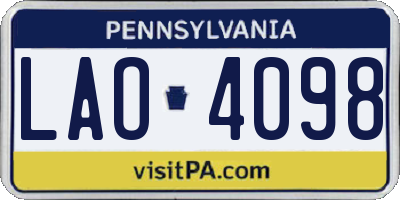 PA license plate LAO4098