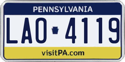 PA license plate LAO4119