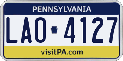 PA license plate LAO4127