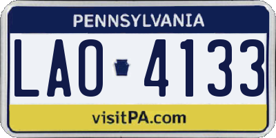 PA license plate LAO4133