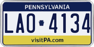 PA license plate LAO4134