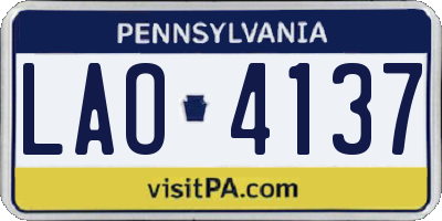 PA license plate LAO4137