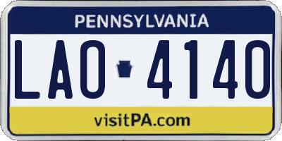 PA license plate LAO4140