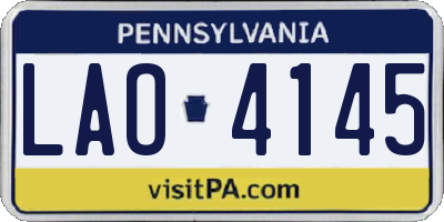 PA license plate LAO4145