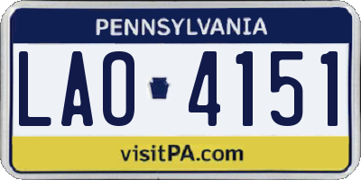 PA license plate LAO4151