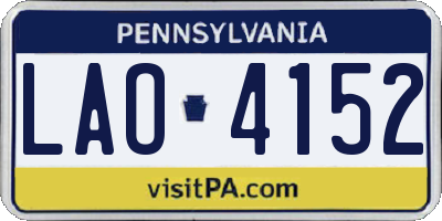 PA license plate LAO4152