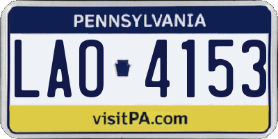 PA license plate LAO4153
