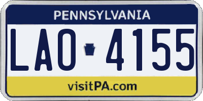PA license plate LAO4155