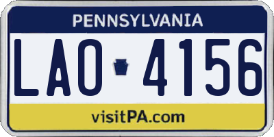 PA license plate LAO4156