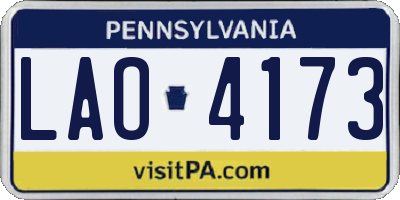 PA license plate LAO4173