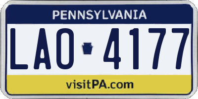 PA license plate LAO4177