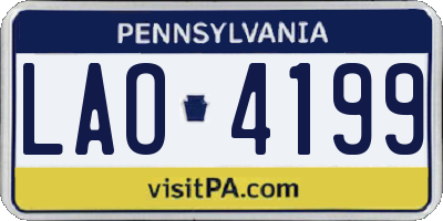 PA license plate LAO4199