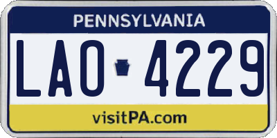 PA license plate LAO4229