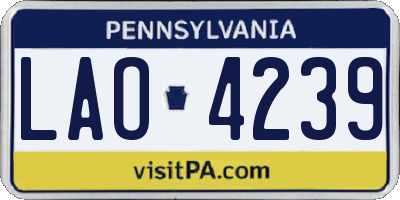 PA license plate LAO4239